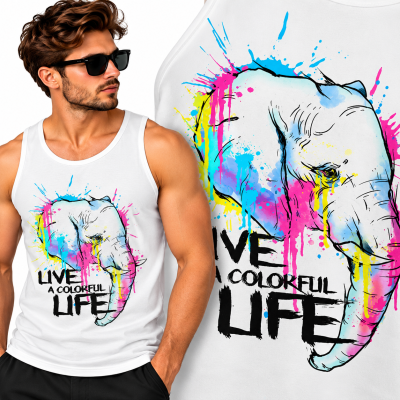 TANK TOP ZWIERZĘTA  SŁOŃ LIFE